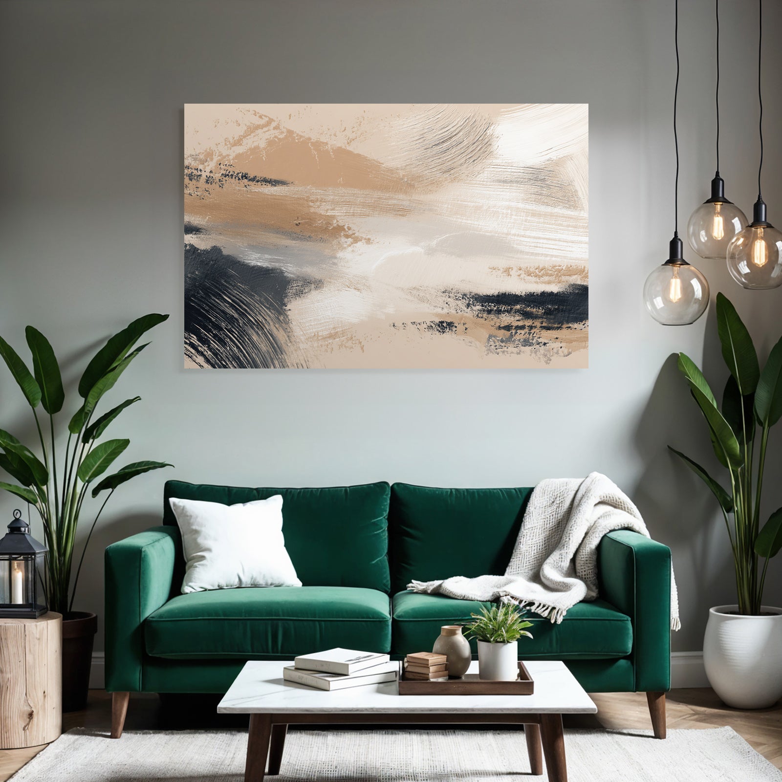 Abstract Painting With Colored Brushes Earthy Colors Textures