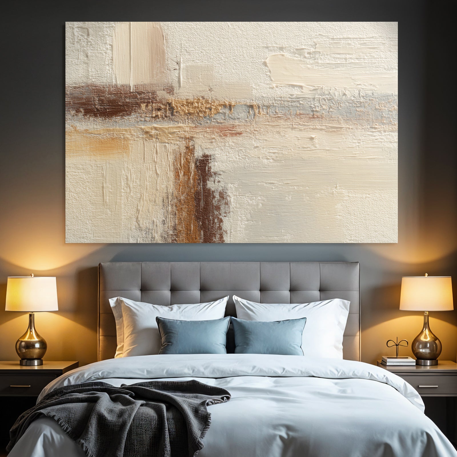 Abstract painting with a bright color scheme and minimalist aesthetic