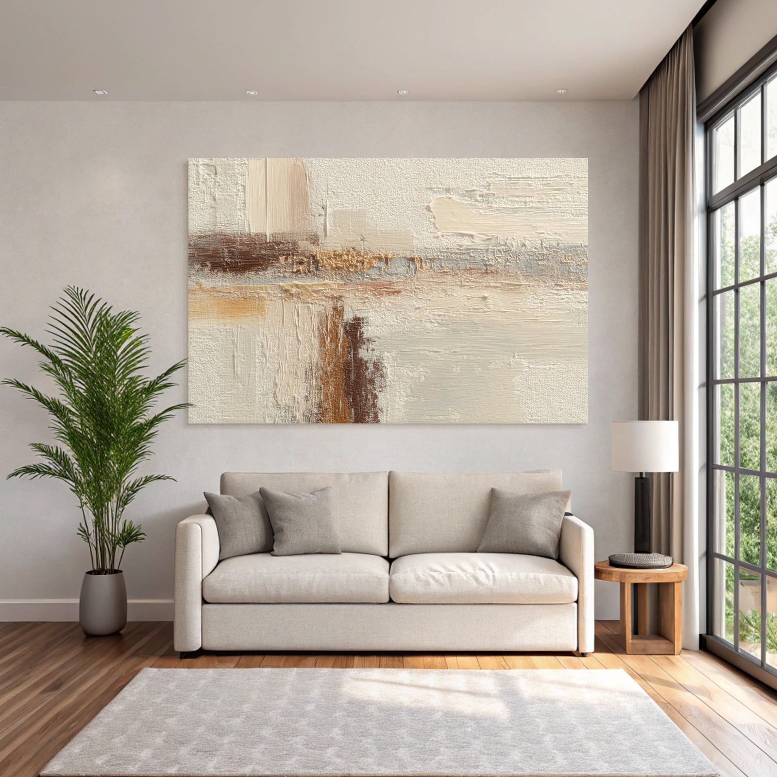 Abstract painting with a bright color scheme and minimalist aesthetic