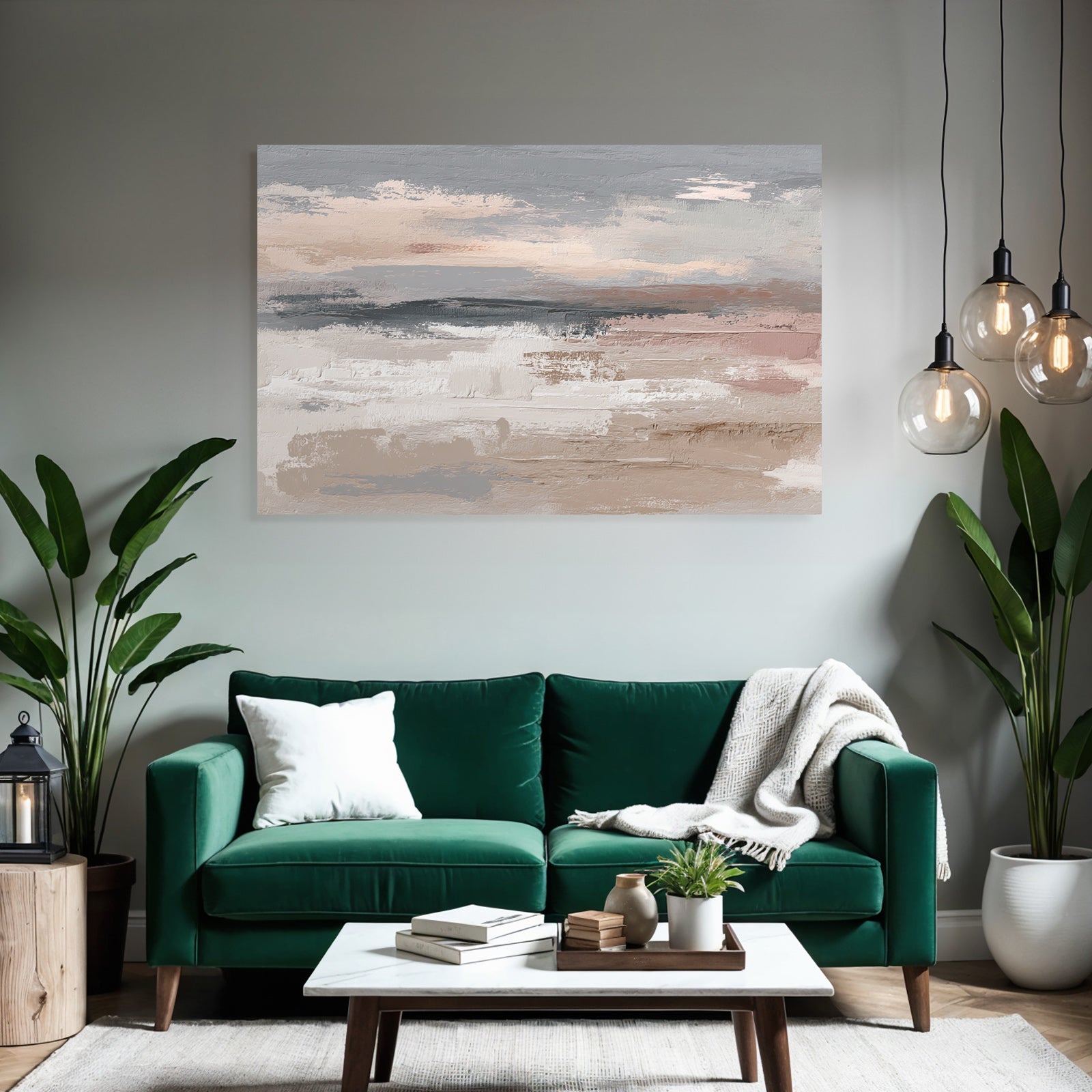 Abstract painting with soft colors and textured brushstrokes