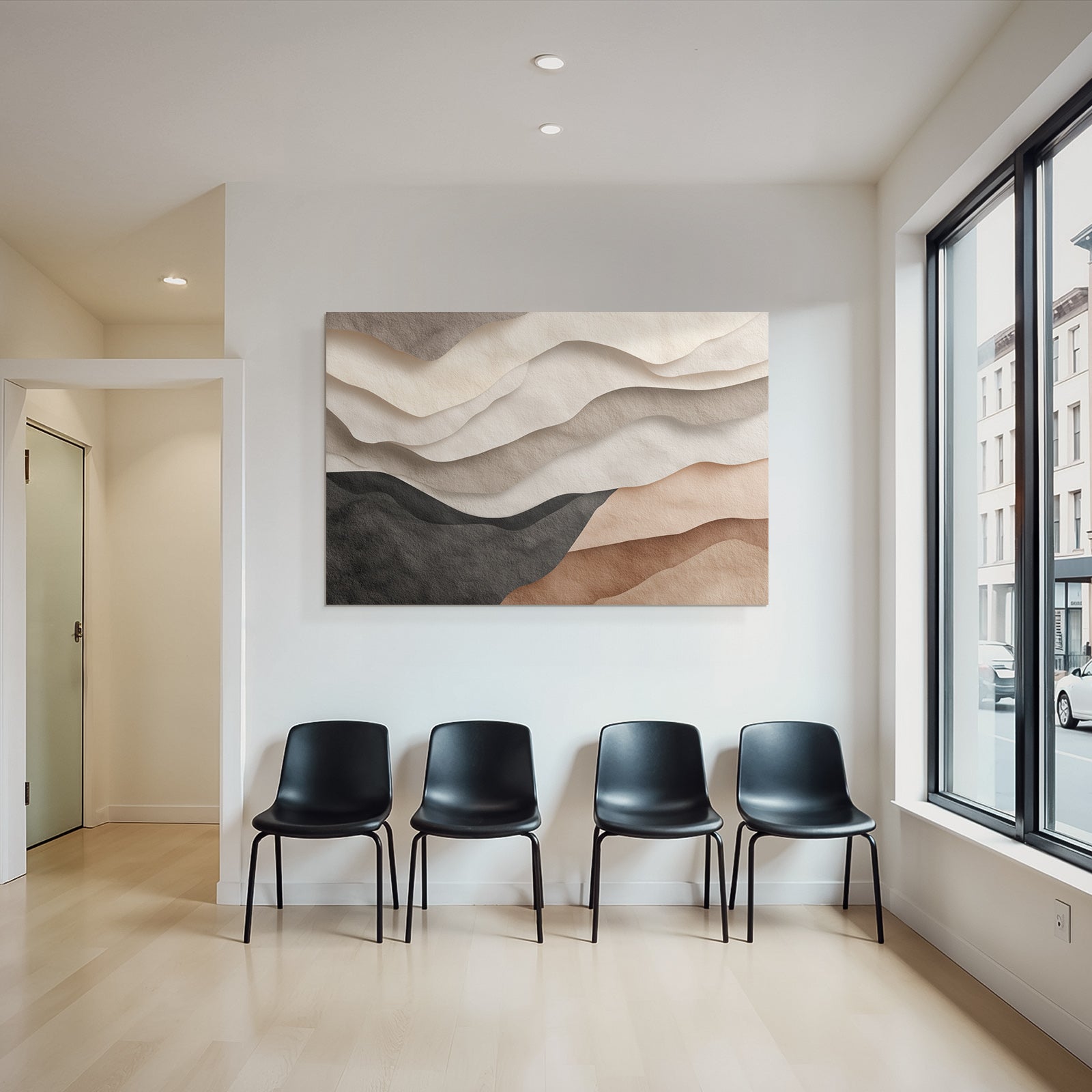 Layered Design Waves Hills Textured Paper Neutral Tones