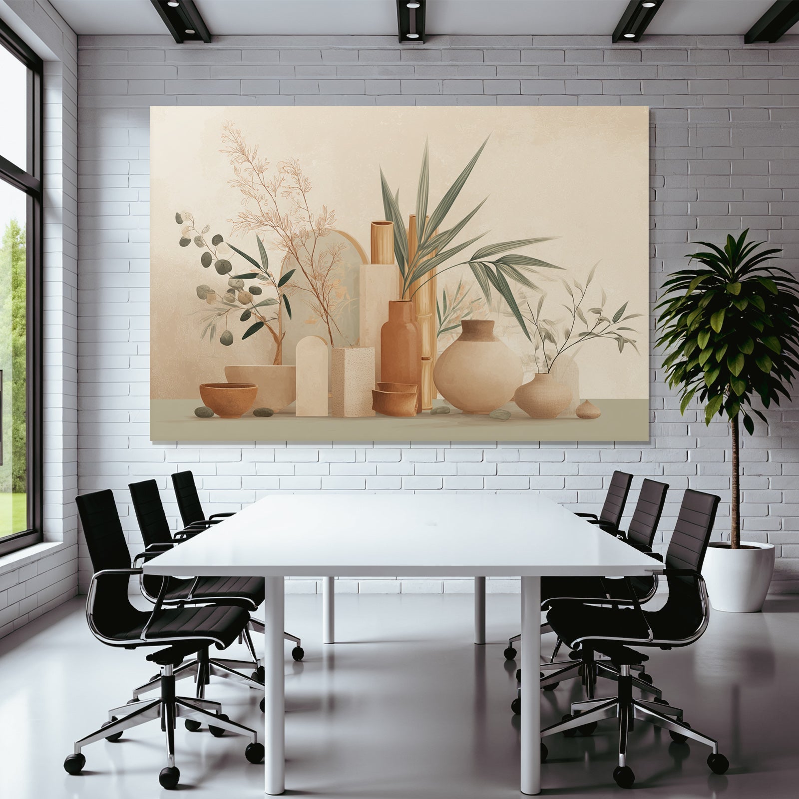 Still Life Vases Plant Minimalist Neutral Palette Aspect Ratio
