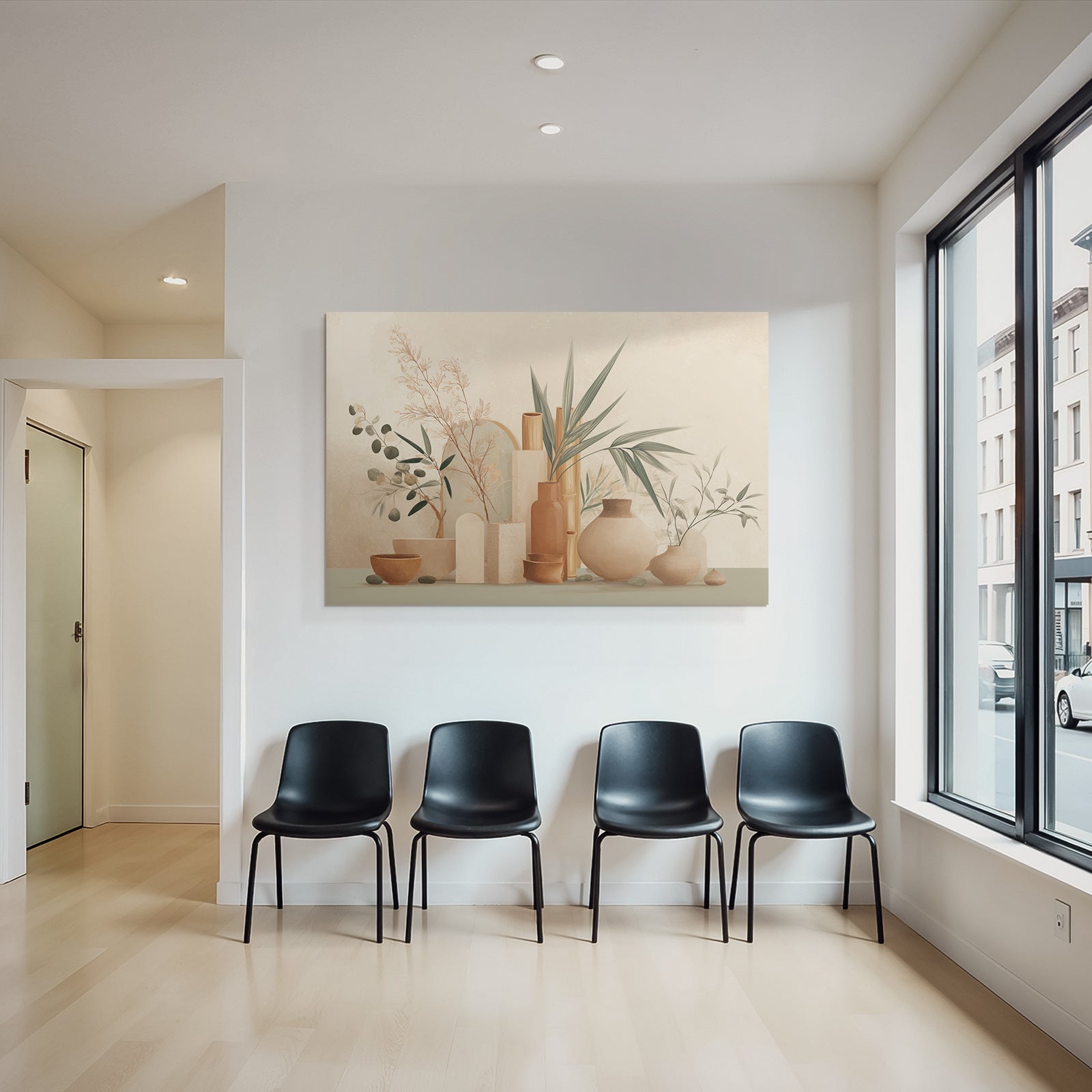 Still Life Vases Plant Minimalist Neutral Palette Aspect Ratio