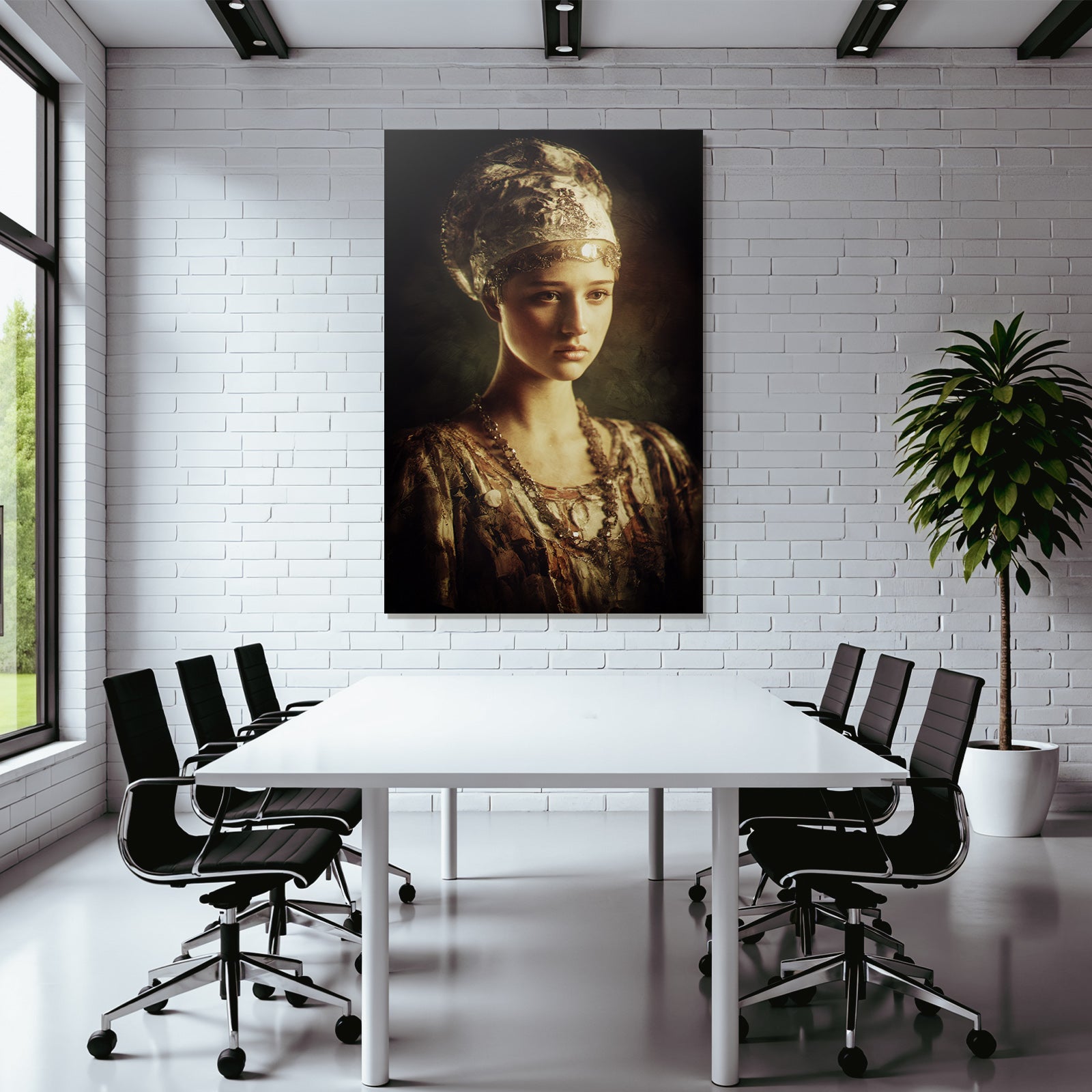Junge Frau Portrait Historischer Stil Mit Juwelen