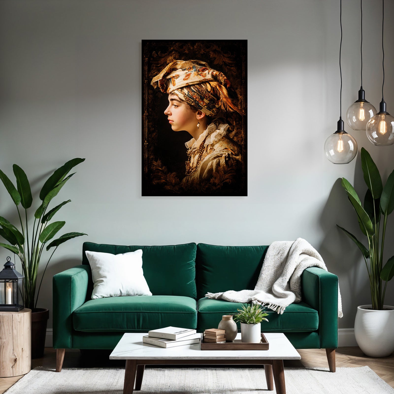 Junge Person Ornate Bekleidung Kopfbedeckung Digitale Kunst