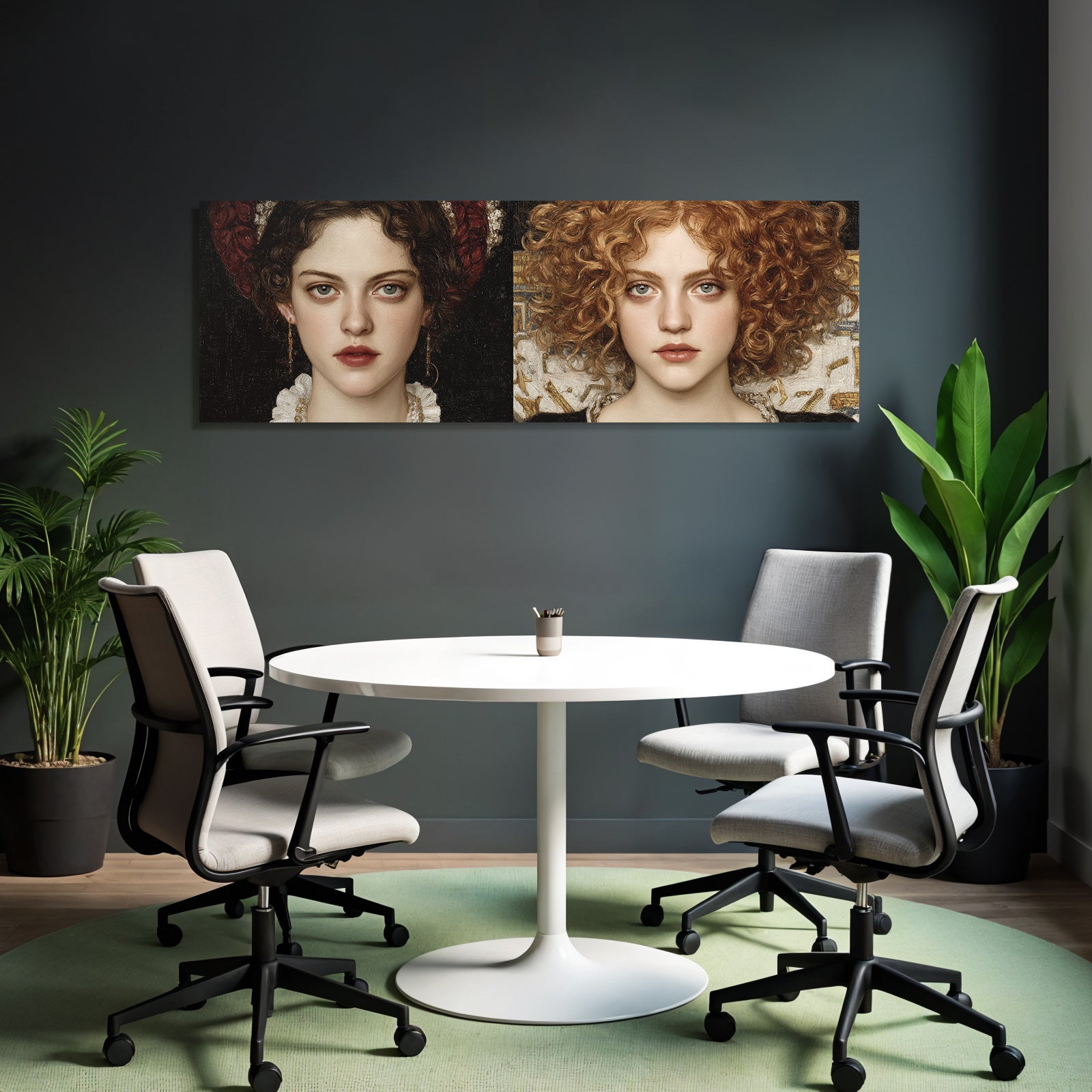 Seitliche Vergleich Portraets Von Frauen Mit Unterschiedlichen Haaren Stilen