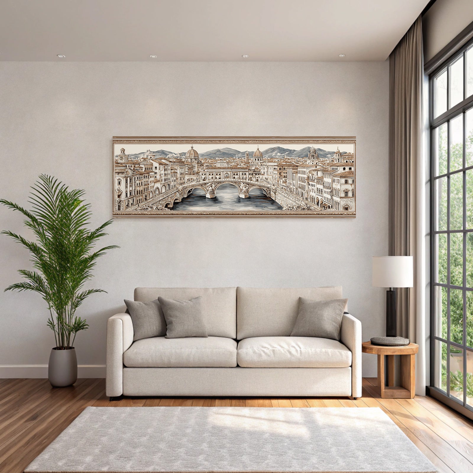 Cityscape with Bridge Florence Artistic representation