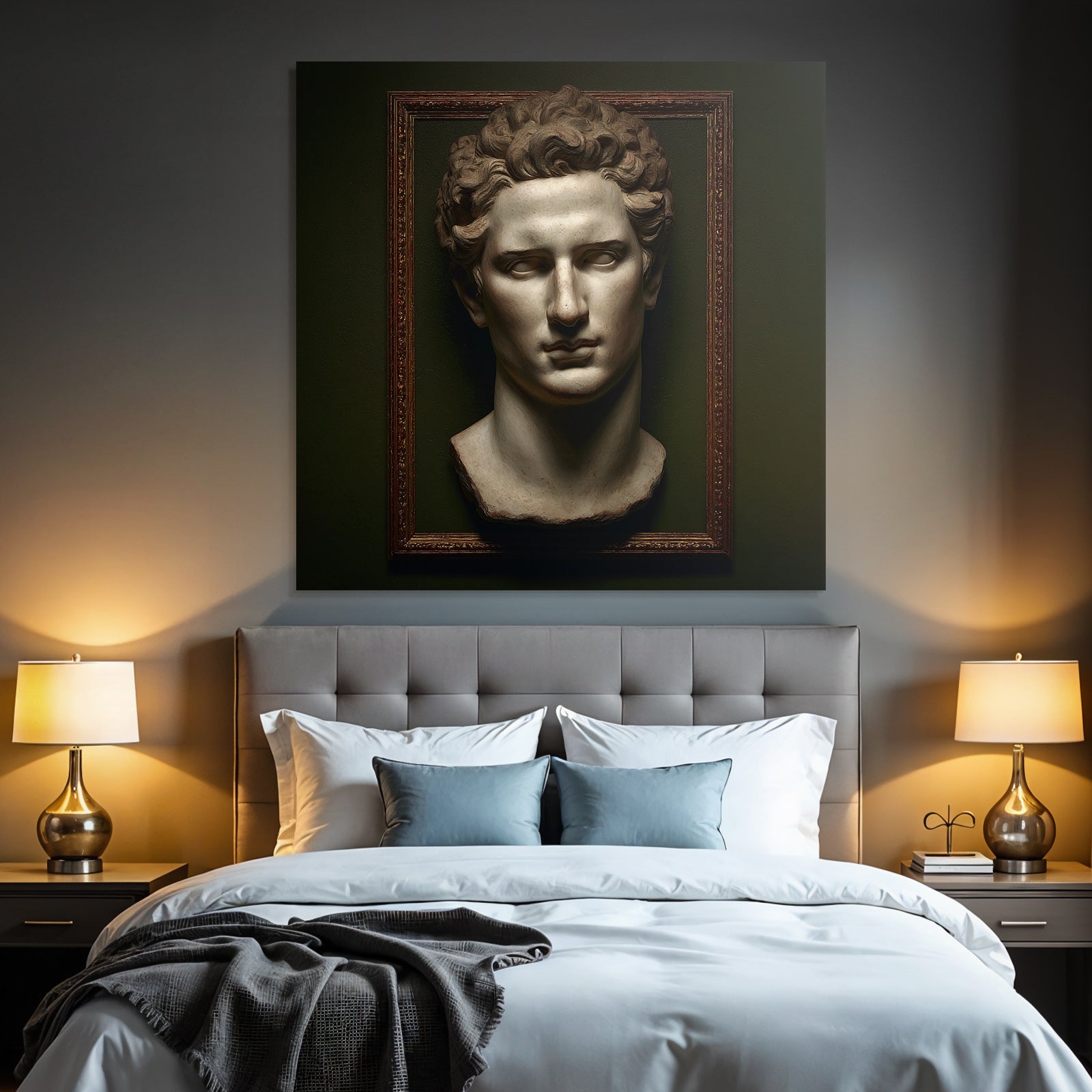 Sculpted head in Neoclassical style