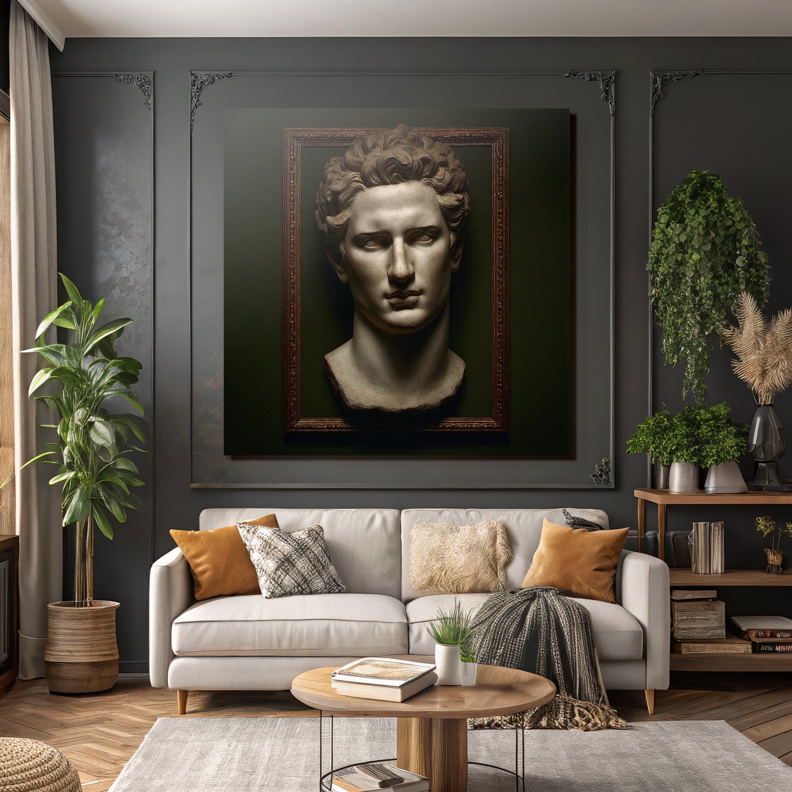 Sculpted head in Neoclassical style