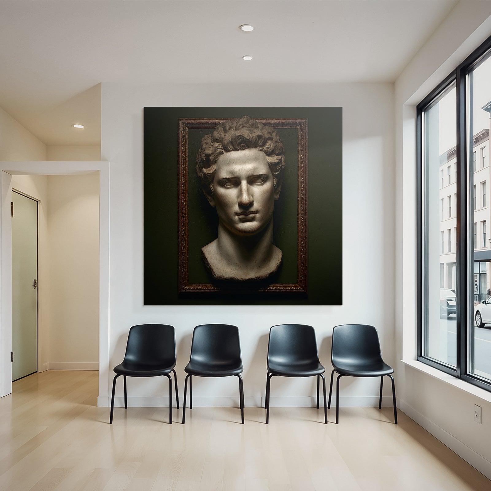 Sculpted head in Neoclassical style