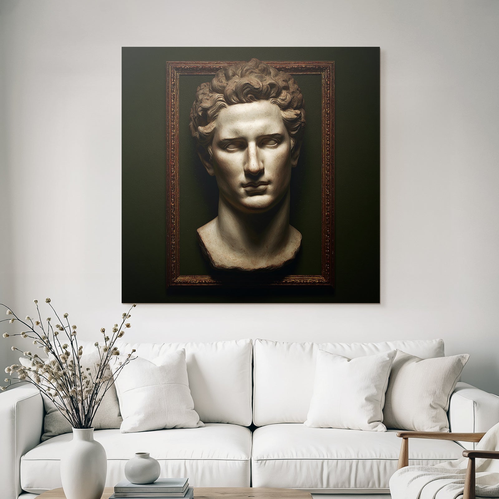 Sculpted head in Neoclassical style