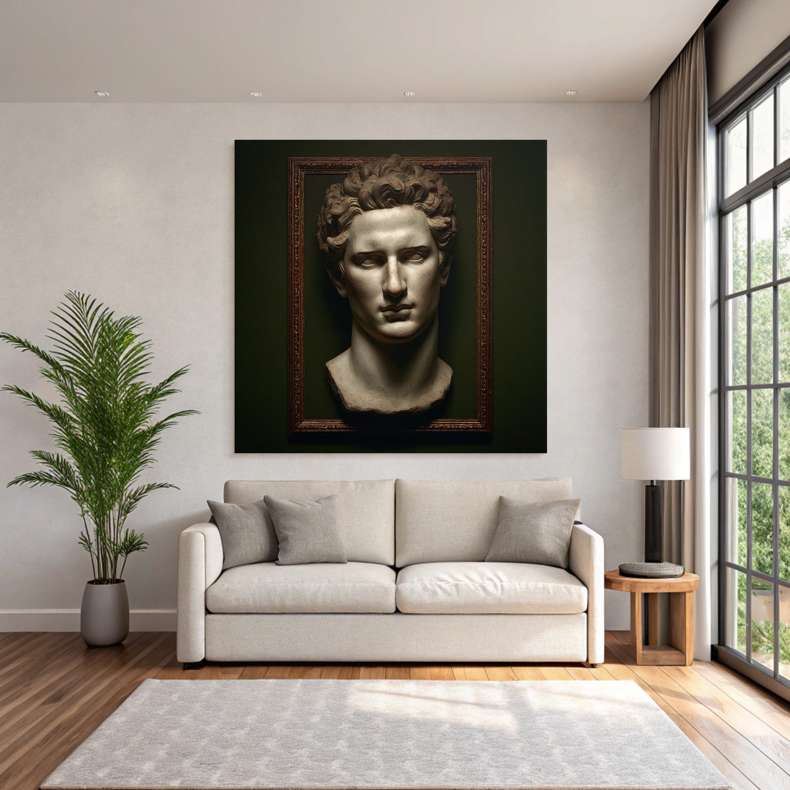 Sculpted head in Neoclassical style