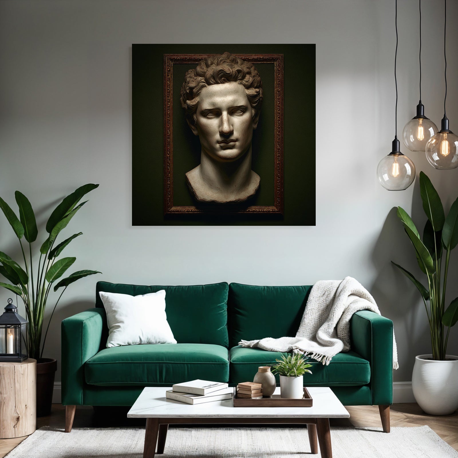 Sculpted head in Neoclassical style