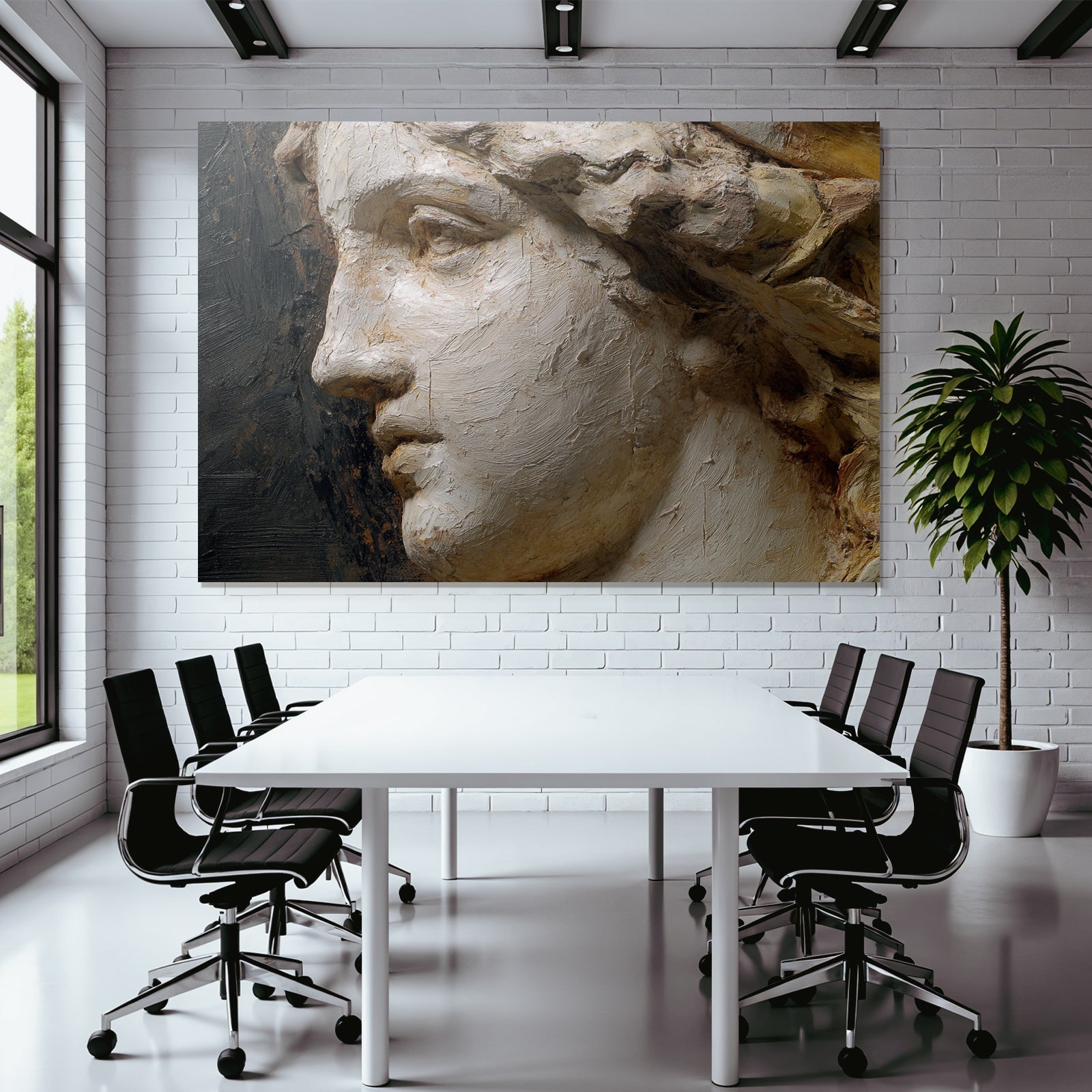 Sculptierter Oder Geschnitzter Gesicht Nahaufnahme Kunstwerk