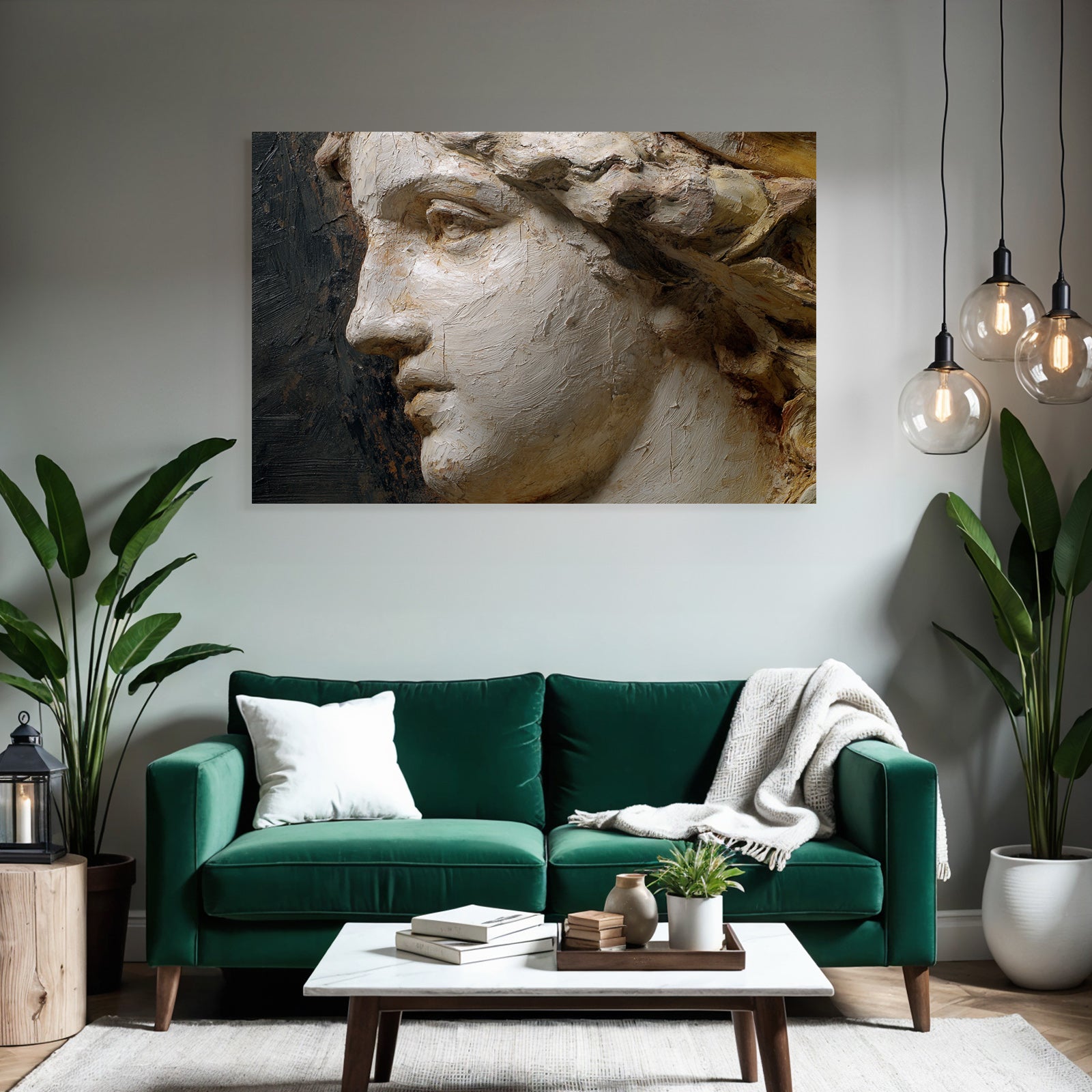 Sculptierter Oder Geschnitzter Gesicht Nahaufnahme Kunstwerk