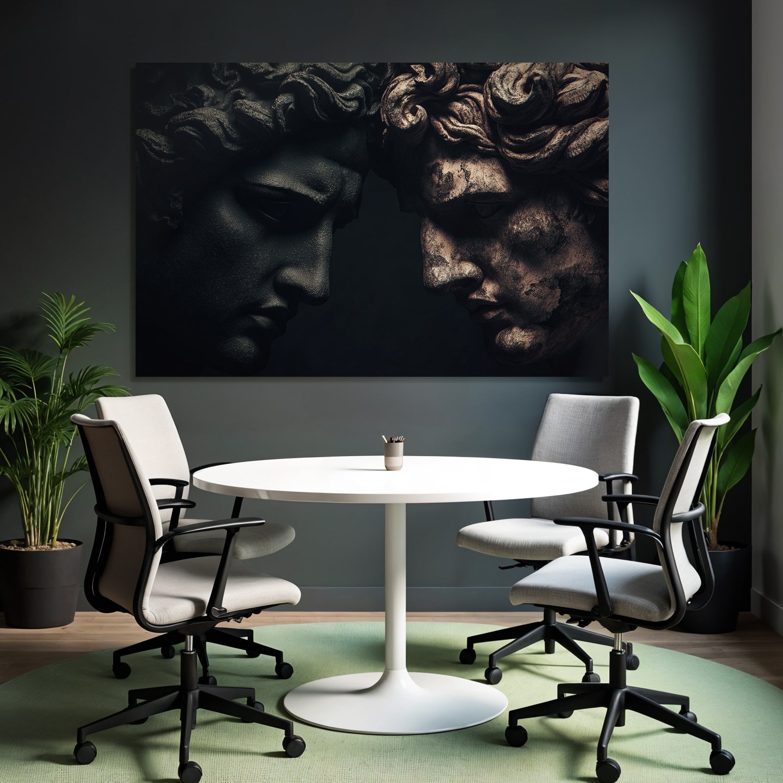Sculpted Heads in Dialogue: The Theme of Duality and Conflict