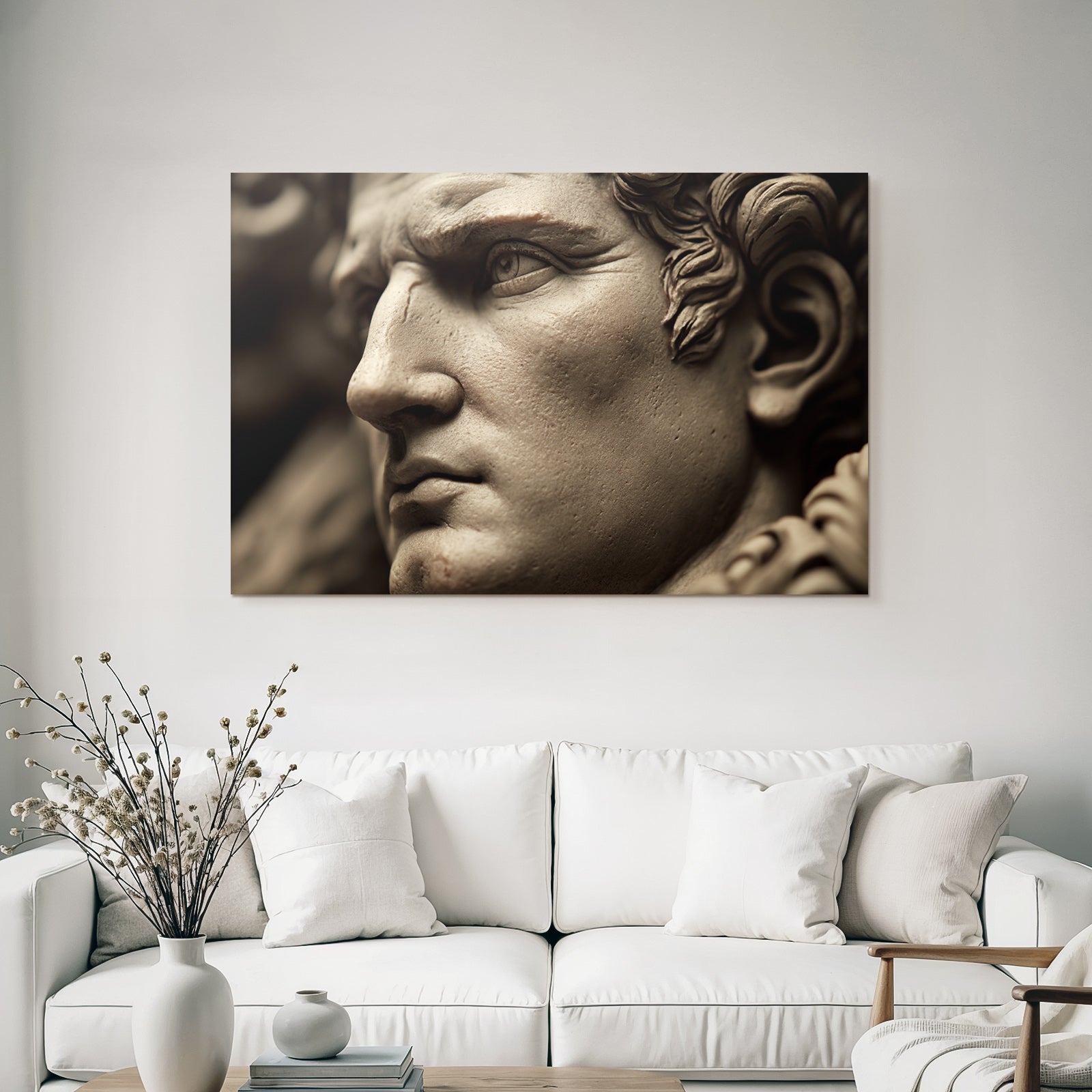 Sculpted face close-up