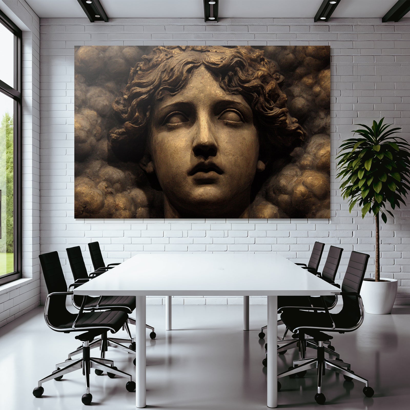 Sculptural Relief of a Face with Mythological Themes