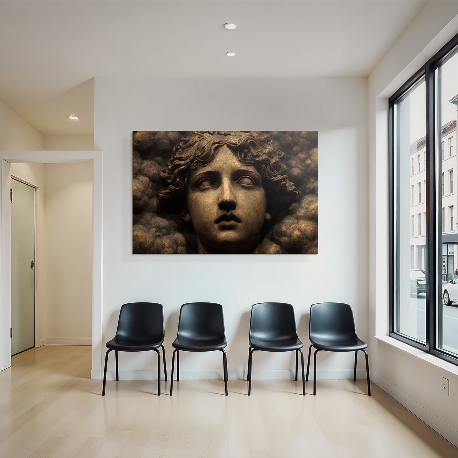 Sculptural Relief of a Face with Mythological Themes