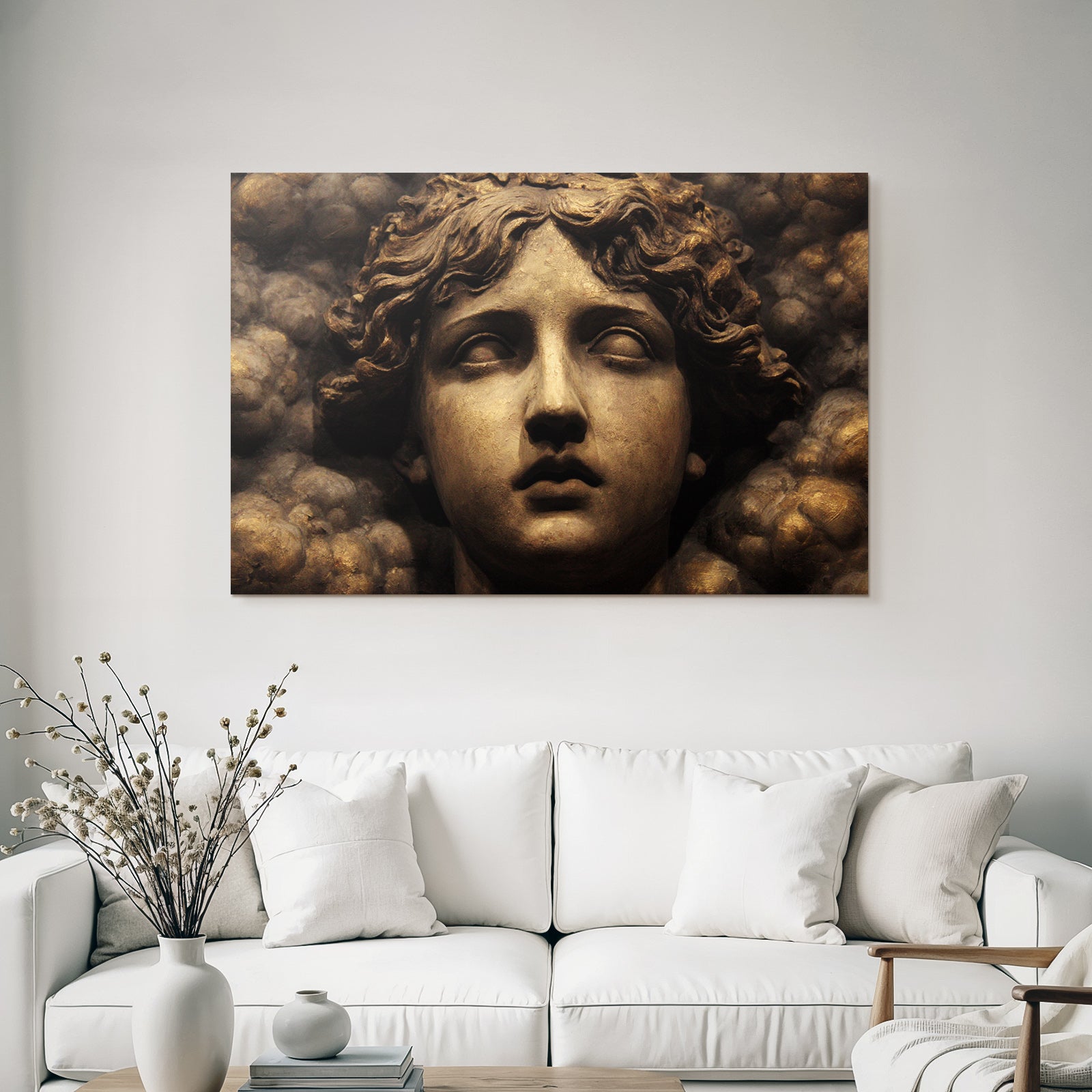Sculptural Relief of a Face with Mythological Themes