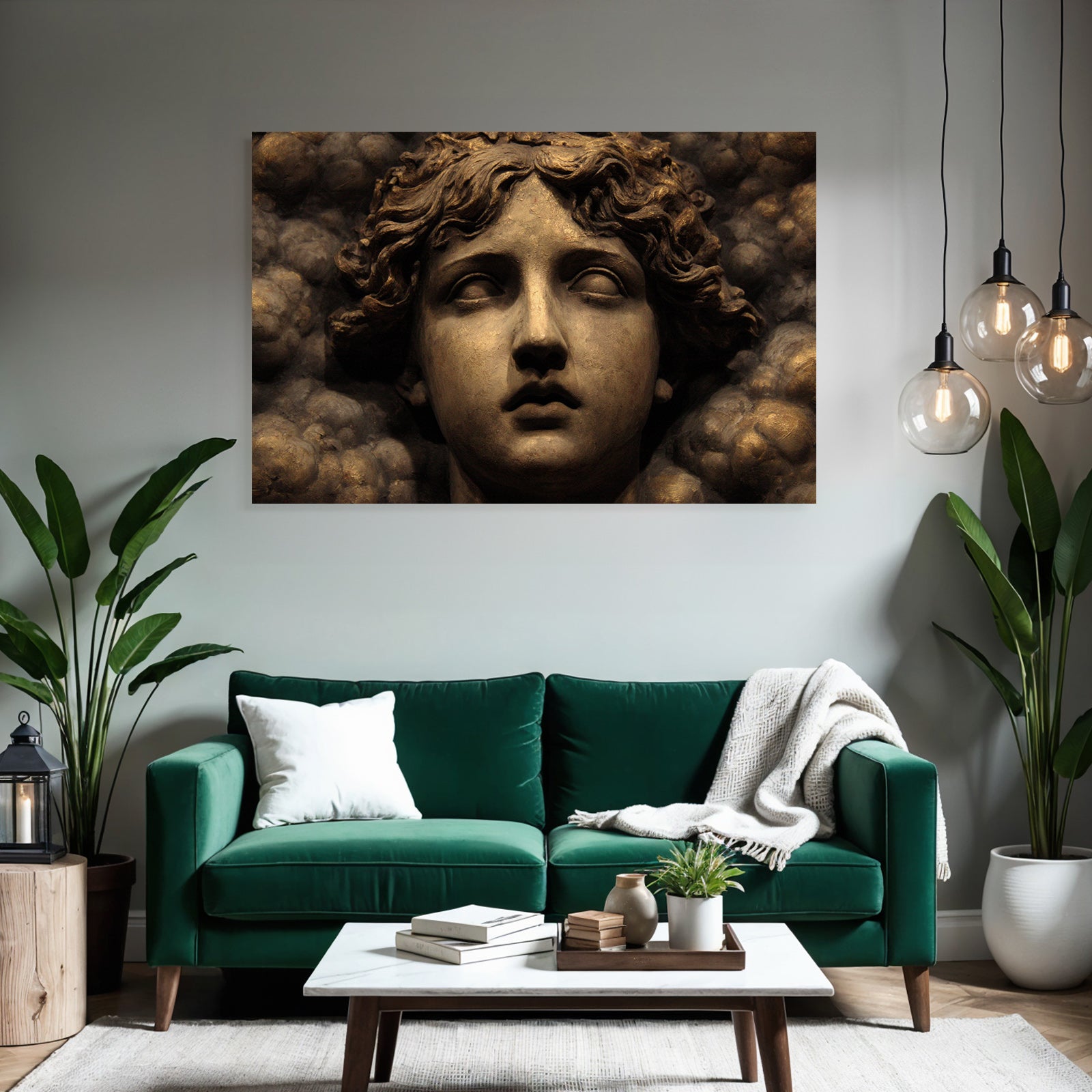 Sculptural Relief of a Face with Mythological Themes