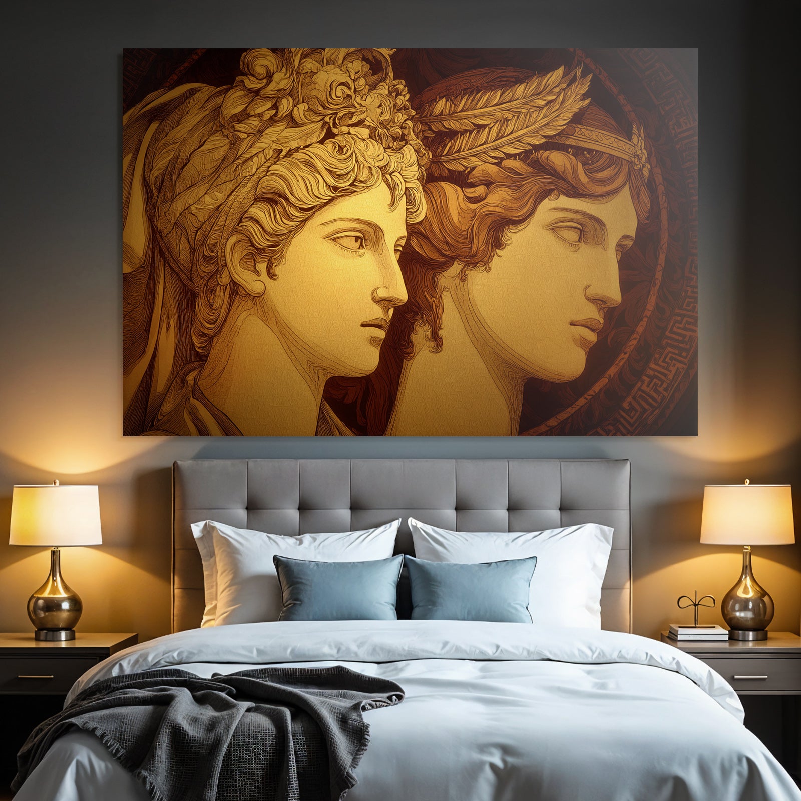Stylisierte Figuren E Kunst Goldene Farben