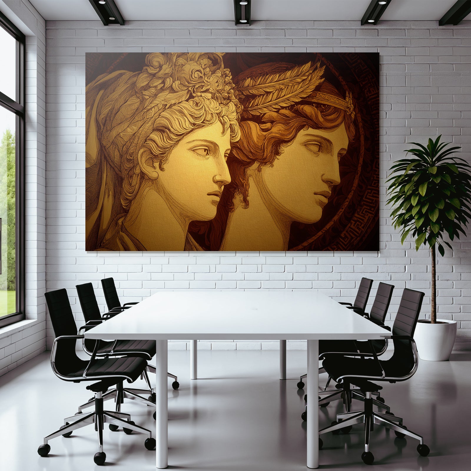 Stylisierte Figuren E Kunst Goldene Farben