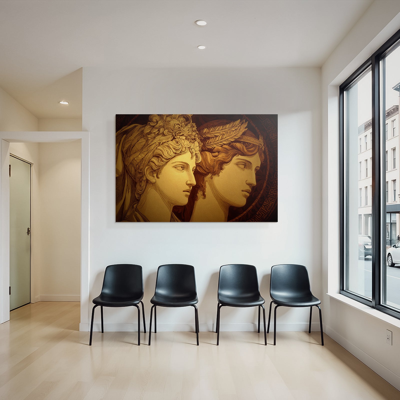 Stylisierte Figuren E Kunst Goldene Farben