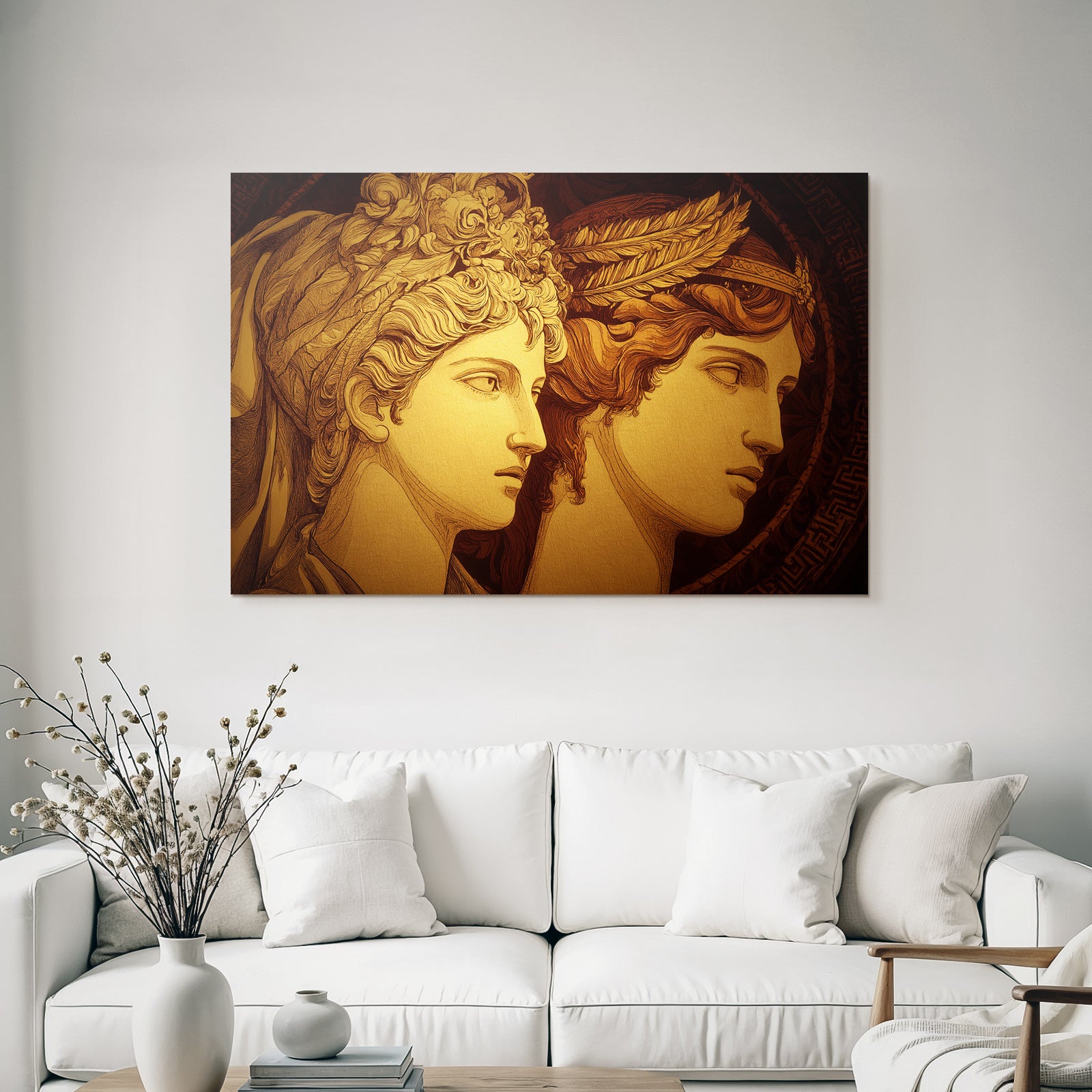 Stylisierte Figuren E Kunst Goldene Farben