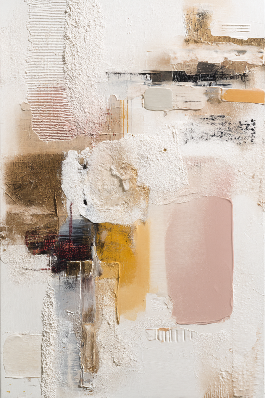 Skandenavisch Abstraktes Gemaelde Braun Weiss Grau Pink | Skandinavisch | Einrichtungsstile