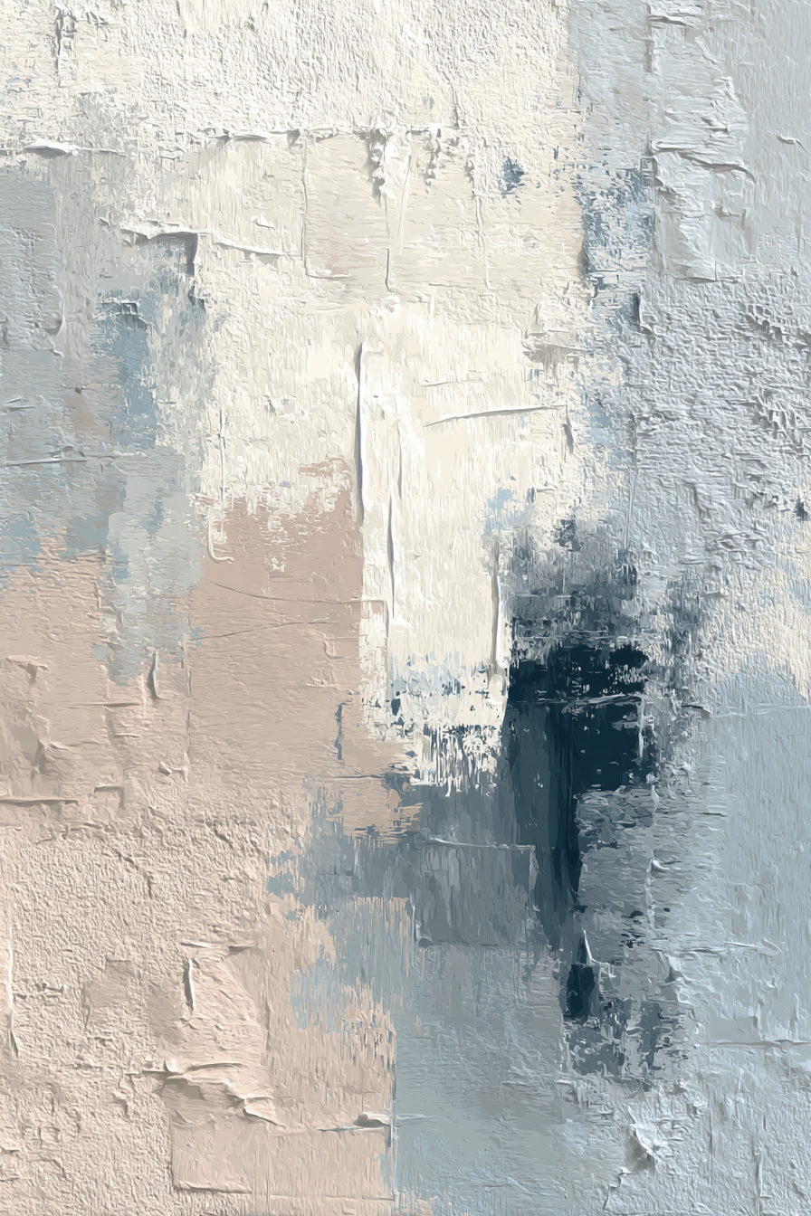 Skandenavisch Abstraktes Gemaelde In Sanften Farben Beige Blau Weiss | Skandinavisch | Einrichtungsstile