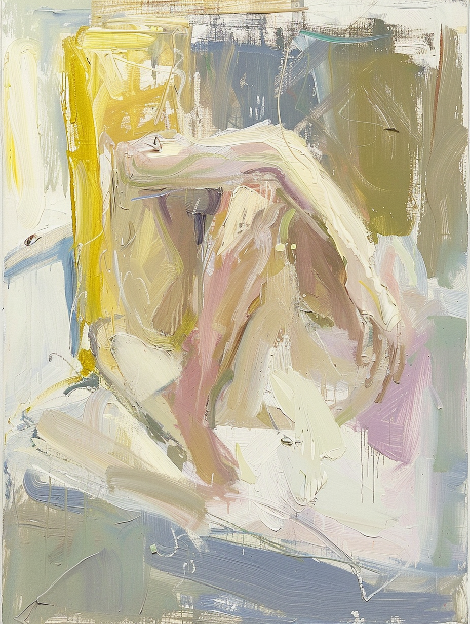 Skandenavisch Abstraktes Gemaelde Sitzende Figur Farben Und Formen | Skandinavisch | Einrichtungsstile