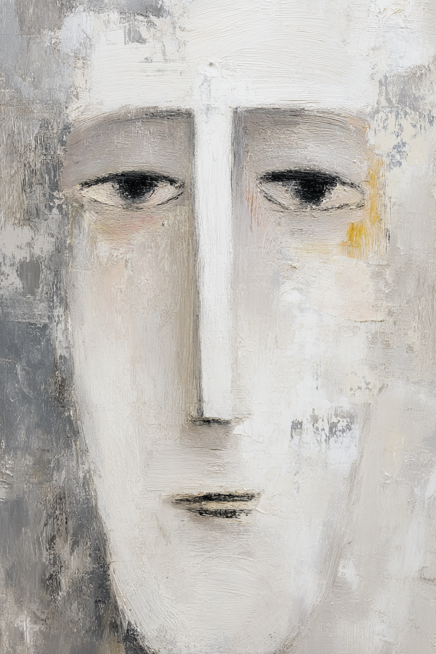 Skandenavisch Abstraktes Gesicht Minimalistisch Design Grau Weiss Hints | Skandinavisch | Einrichtungsstile