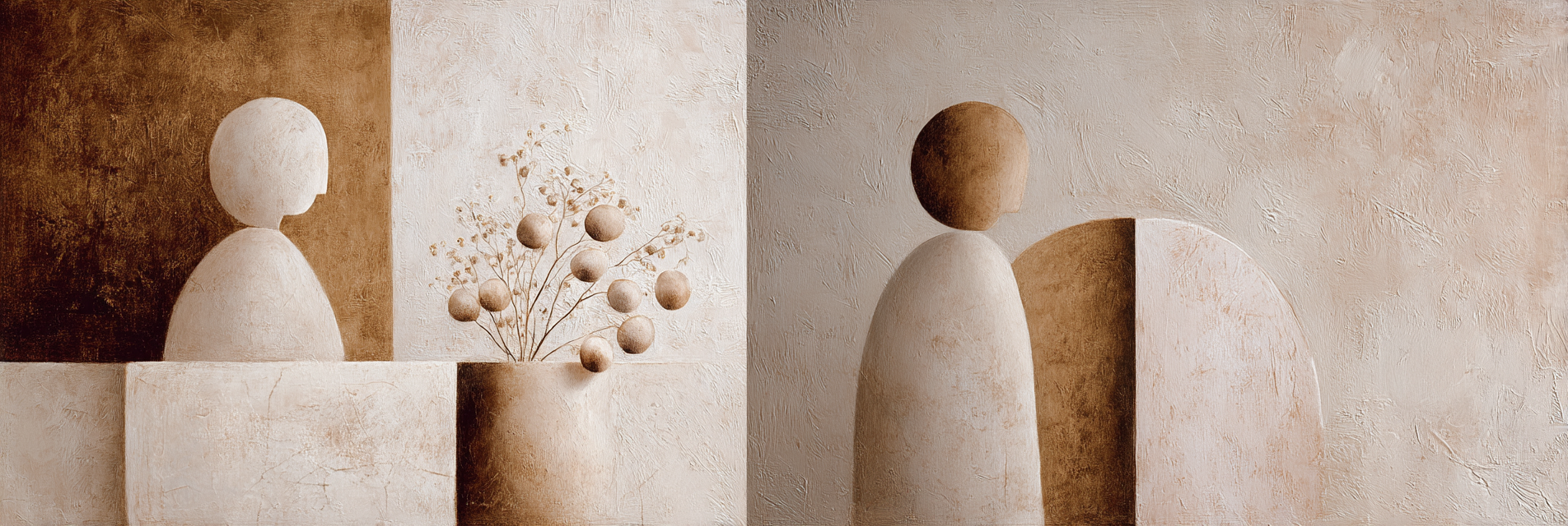 Skandenavisch Abstrakte Figuren Und Vase | Skandinavisch | Einrichtungsstile