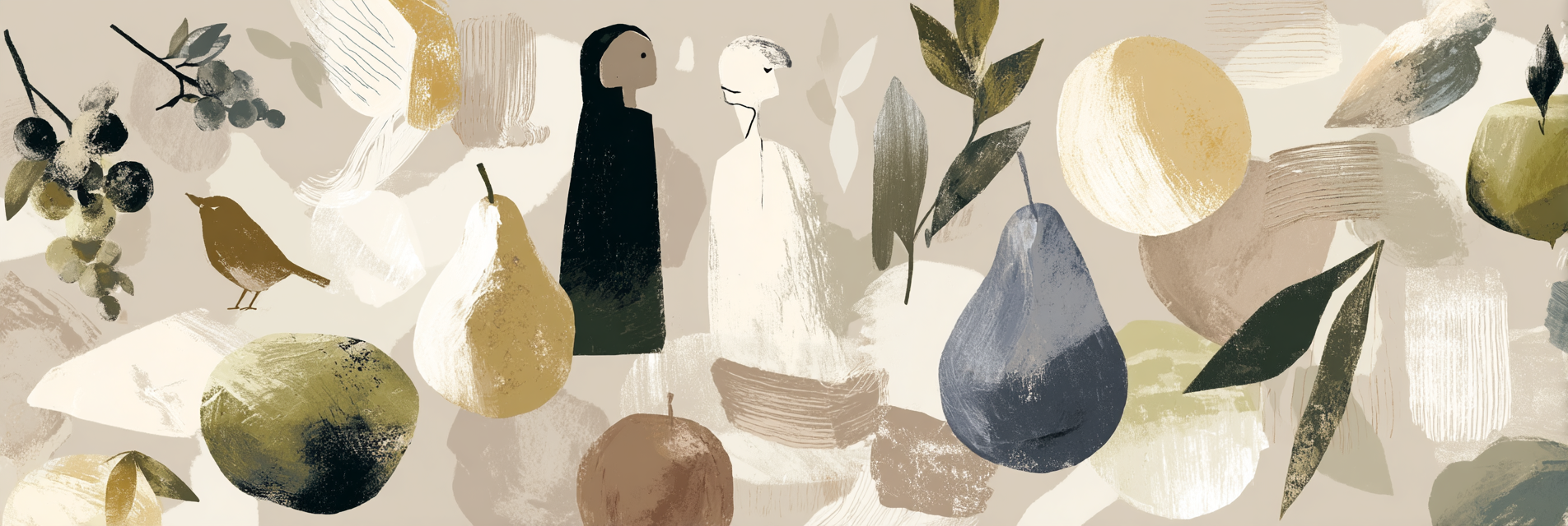 Skandenavisch Abstrakte Fruechte Blaetter Figuren | Skandinavisch | Einrichtungsstile