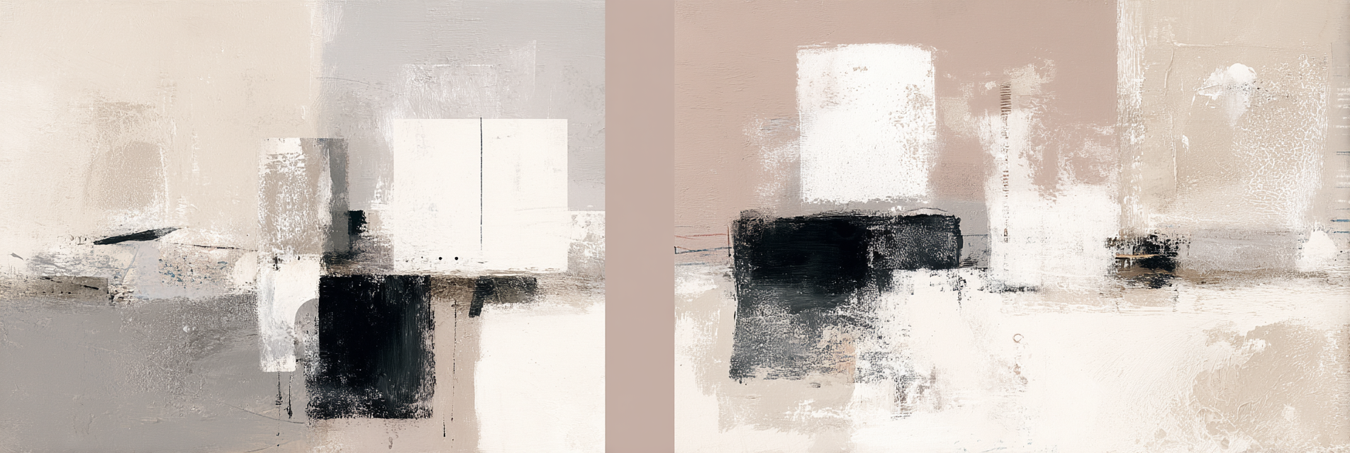 Skandenavisch Abstraktes Gemaelde Diptychon Neutralfarben | Skandinavisch | Einrichtungsstile