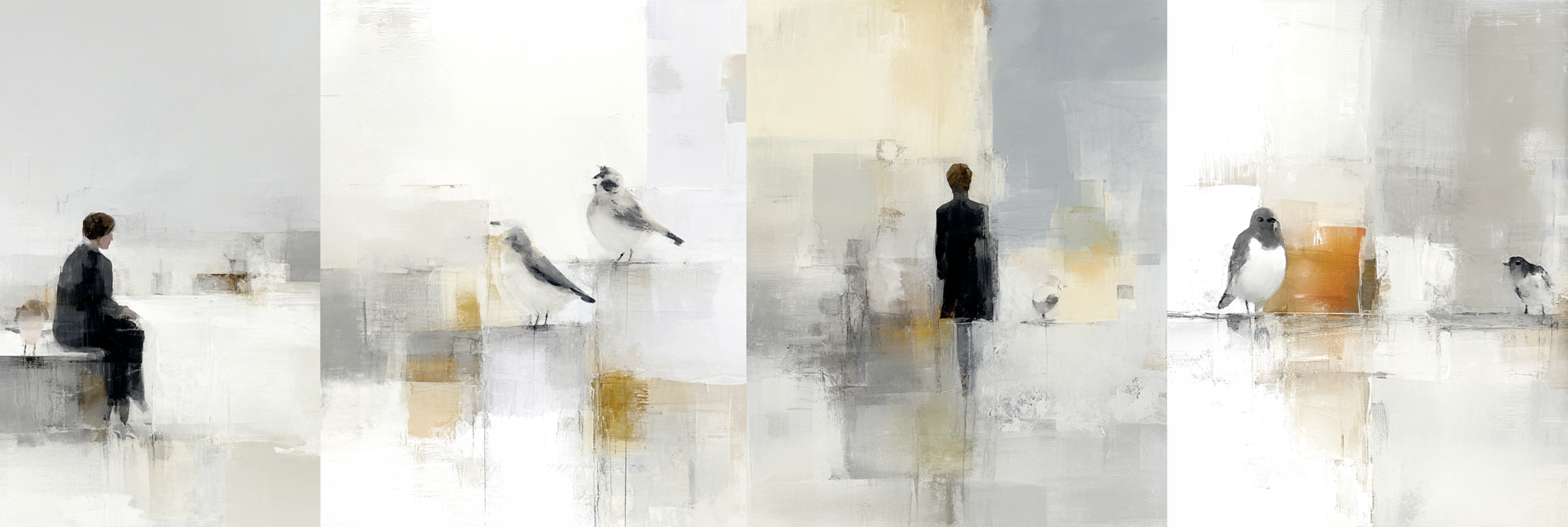 Skandenavisch Einsamkeit Und Natur Abstrakt Menschen Und Voegel | Skandinavisch | Einrichtungsstile