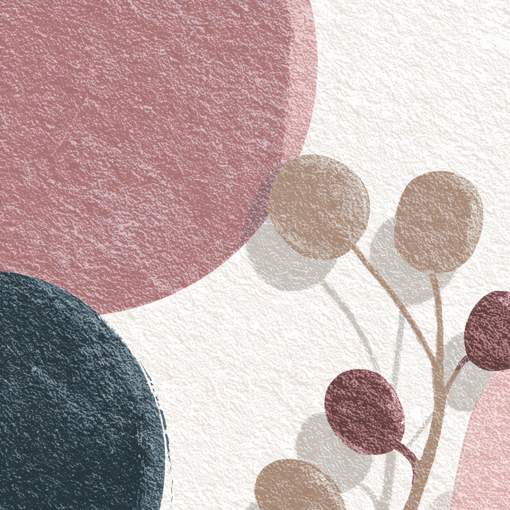 Skandenavisch Abstrakte Geometrische Forme Botanische Elemente Sanfte Farben Illustration | Skandinavisch | Einrichtungsstile