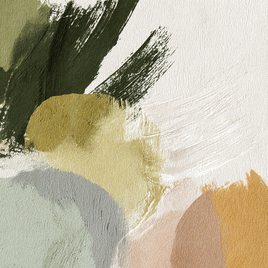 Skandenavisch Abstraktes Kunstwerk Mit Pinselstrichen Und Kreisformen In Erdtonen | Skandinavisch | Einrichtungsstile