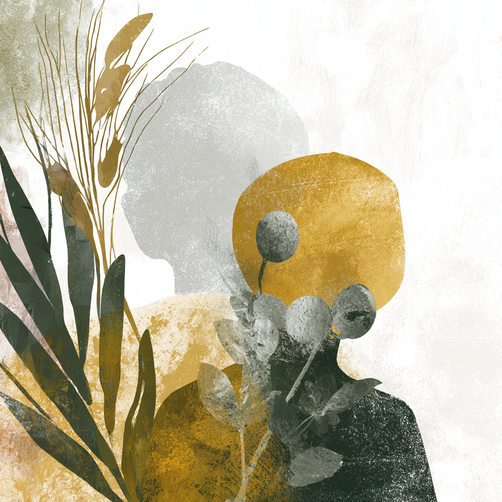 Skandenavisch Botanische Anordnung Illustration Menschliche Silhouette | Skandinavisch | Einrichtungsstile