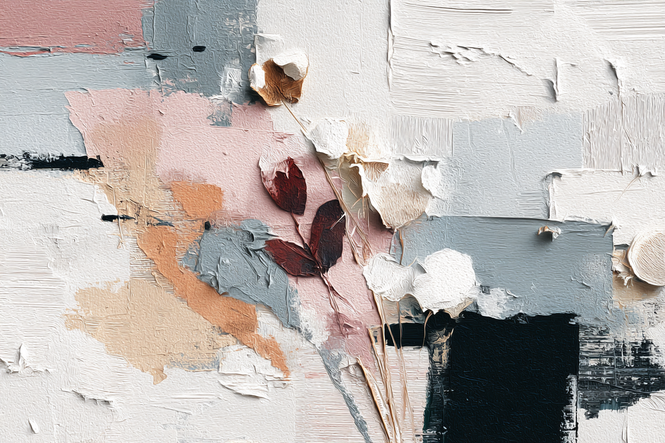 Skandenavisch Abstrakte Kunst Mit Getrockneten Blumen | Skandinavisch | Einrichtungsstile