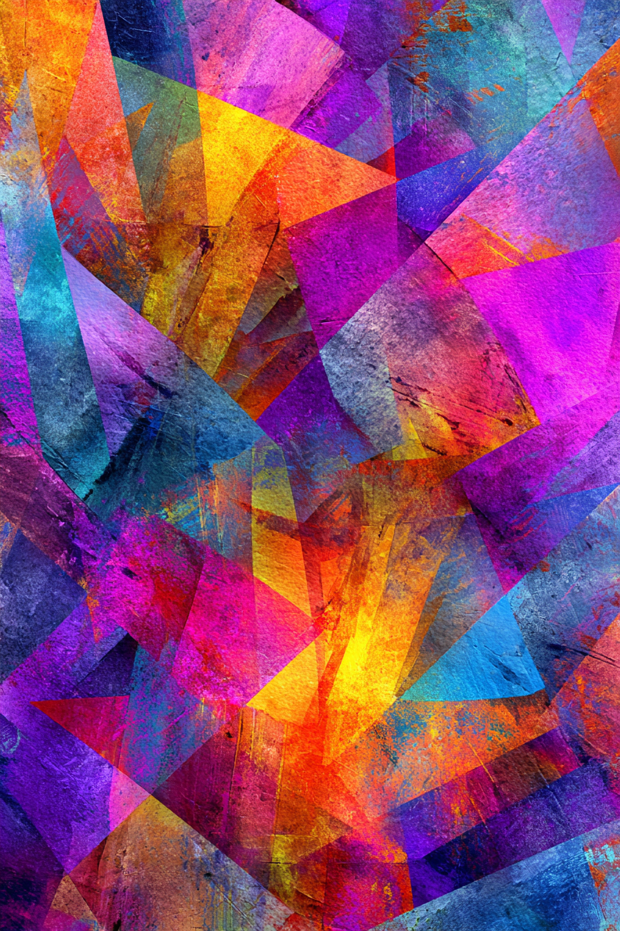 Neon Und Popfarben Abstrakte Kunst Mit Vibranten Farben Polygon Muster | Neon und Popfarben | Farbenwelten