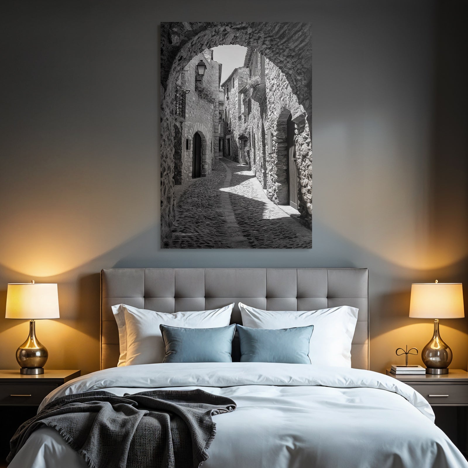 Schwarzes Und Weisses Foto Von Einer Altstadt Gasse In Steindorf