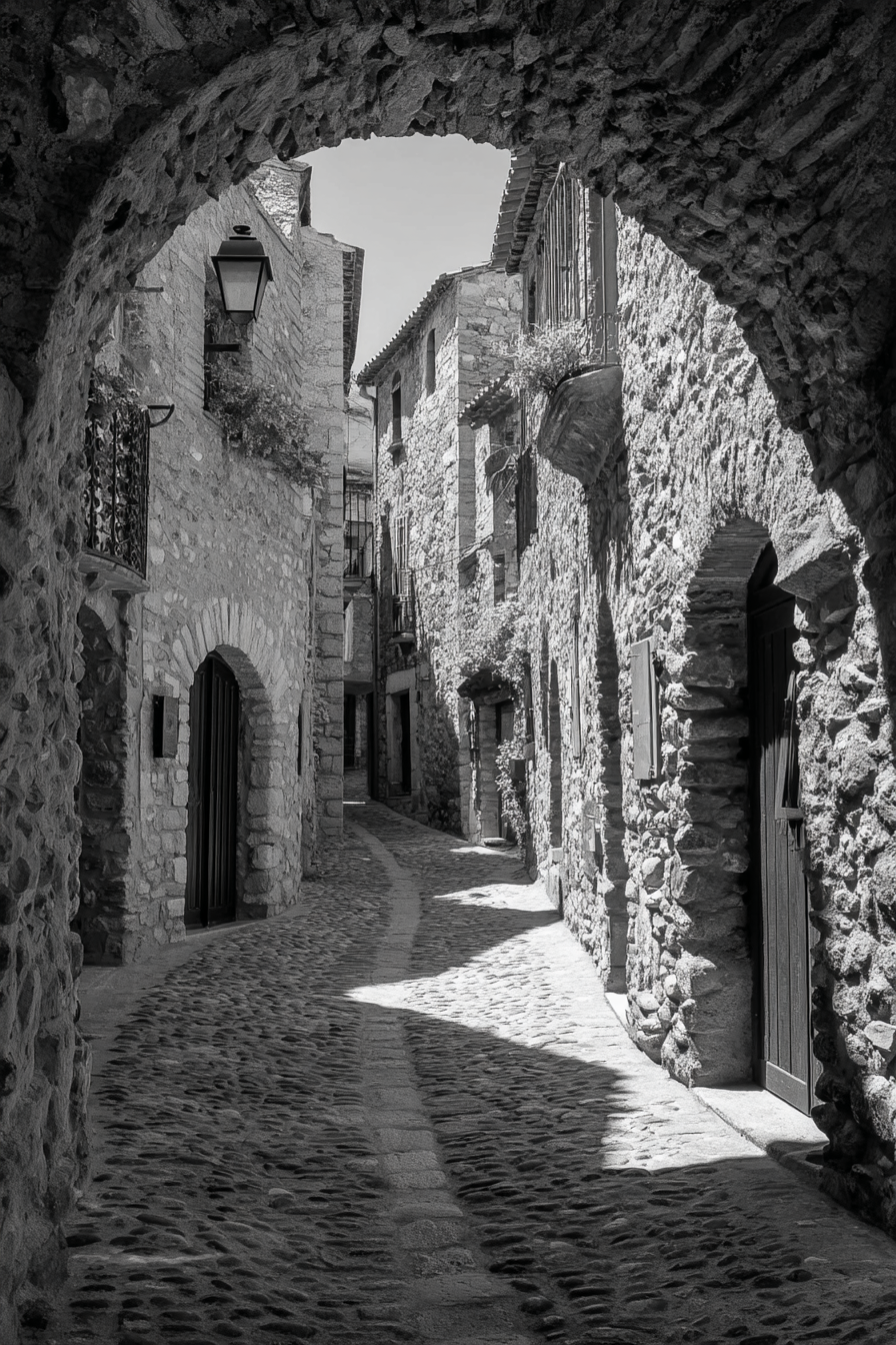 Schwarzes Und Weisses Foto Von Einer Altstadt Gasse In Steindorf | Schwarz Weiss | Farbenwelten