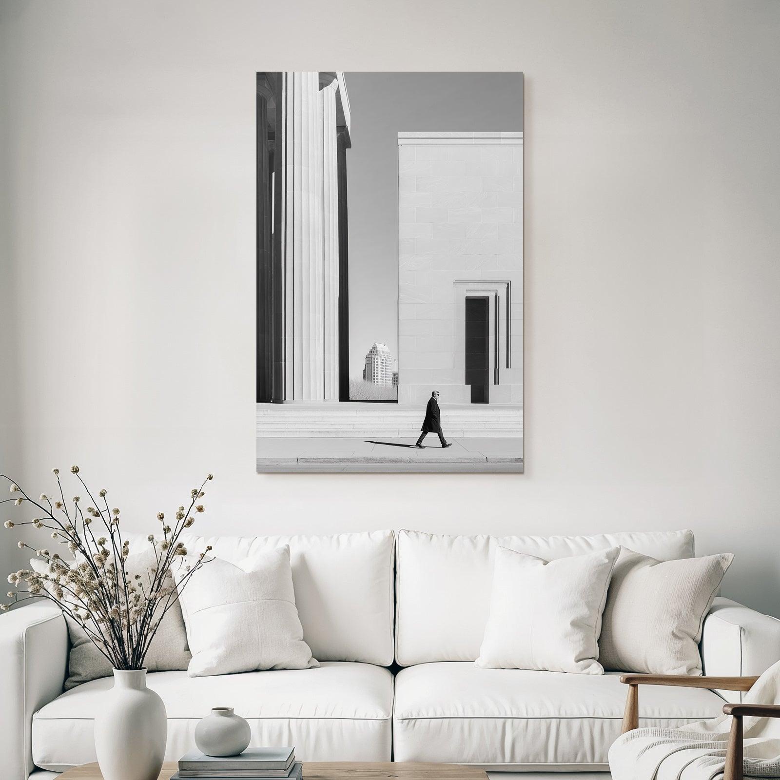 Cityscape Modern Architecture Man In White And Black