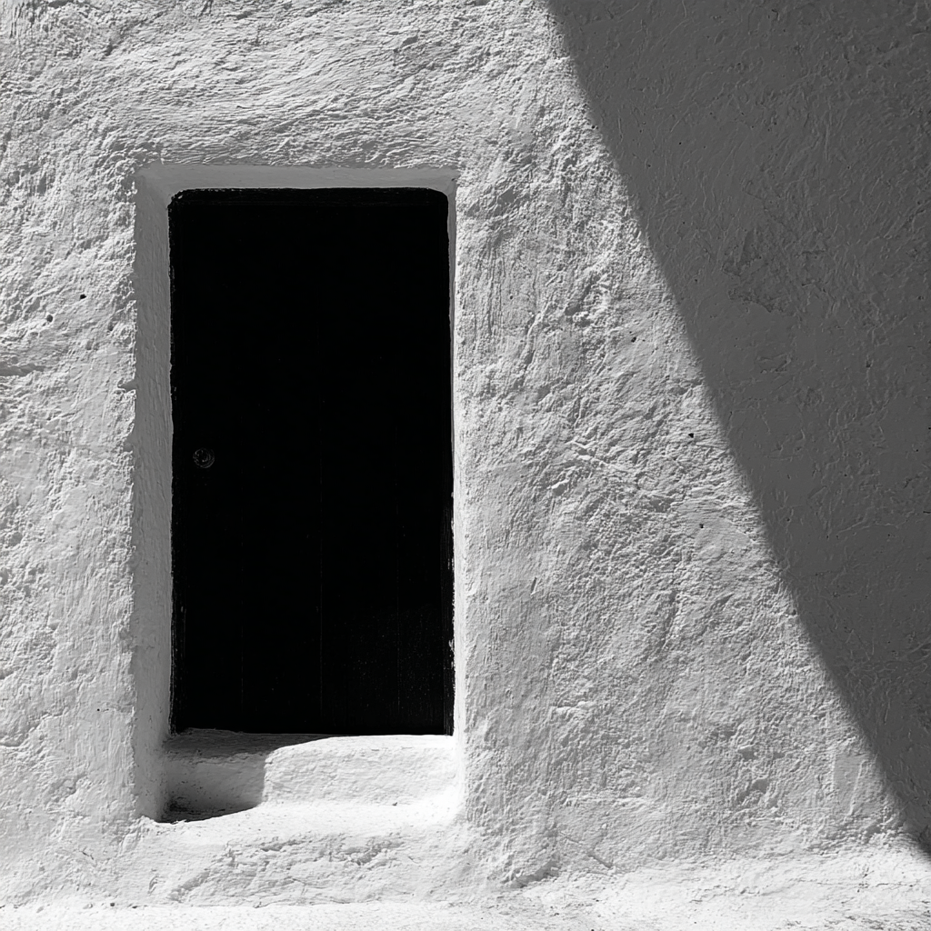 Schwarze Tür Weisse Wand Mit Schatten | Schwarz Weiss | Farbenwelten