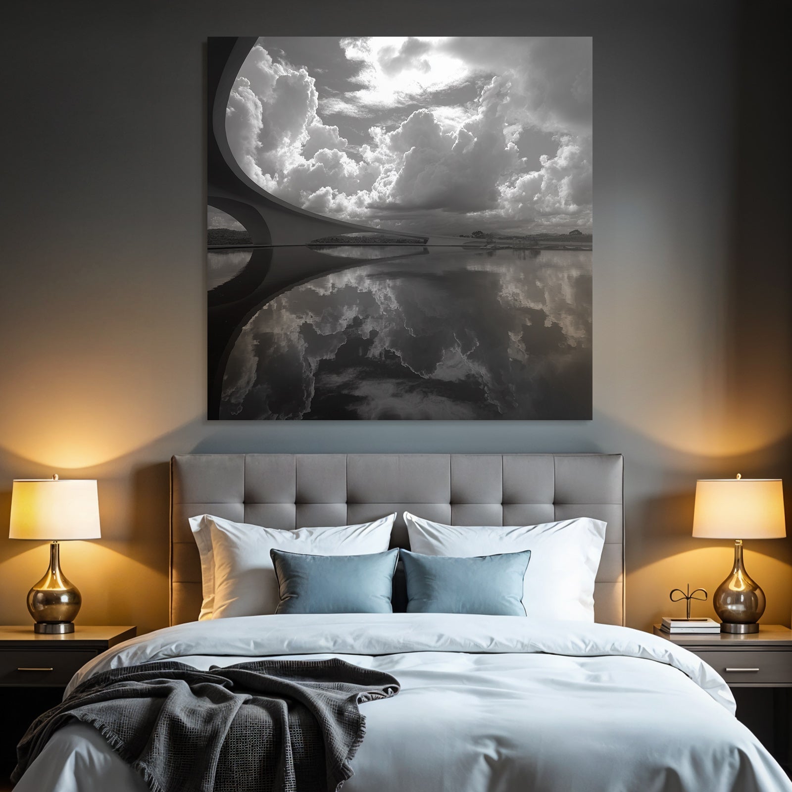 Schwarzlichter Lebenstruktur Wasser Reflektion Wolken