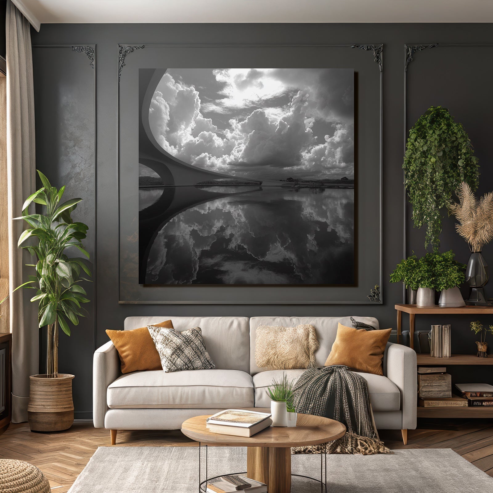 Schwarzlichter Lebenstruktur Wasser Reflektion Wolken