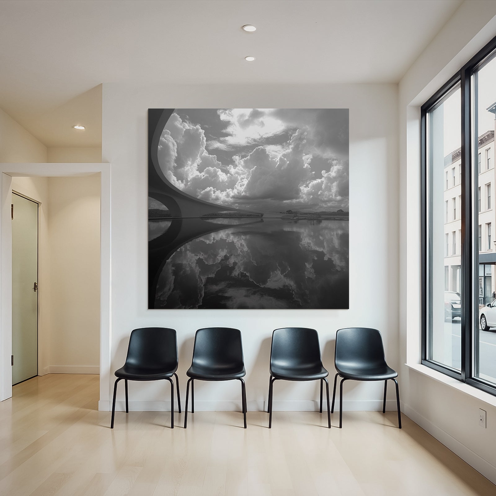 Schwarzlichter Lebenstruktur Wasser Reflektion Wolken