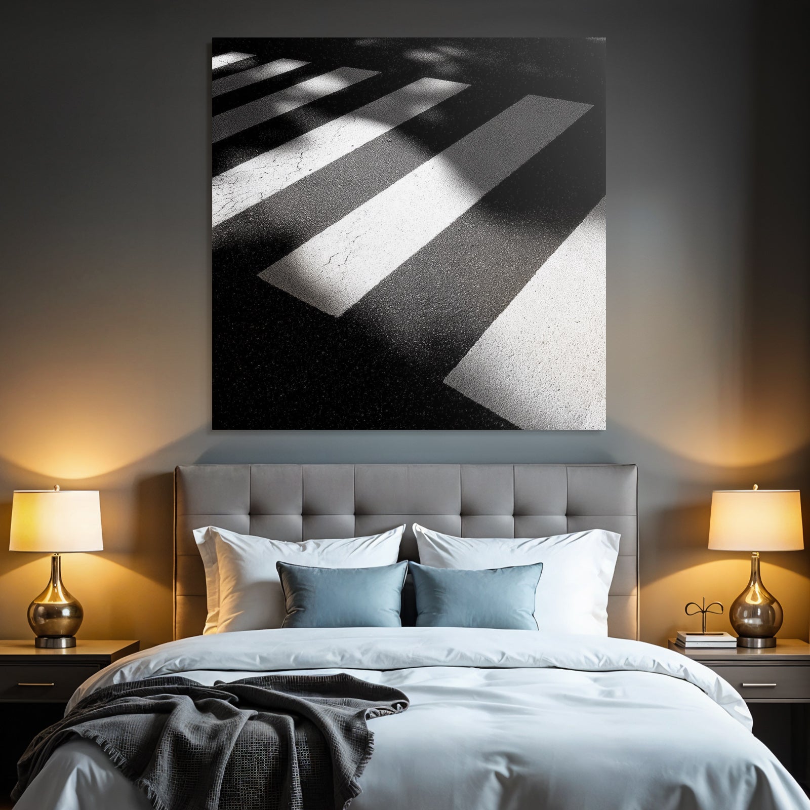 Schwarzweissfoto Von Einem Zebrastreifen